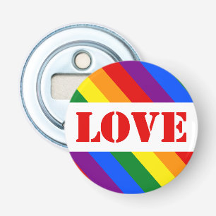 LGBTQ+ Rainbow Flag with Love for Pride Month - Bottle Opener
