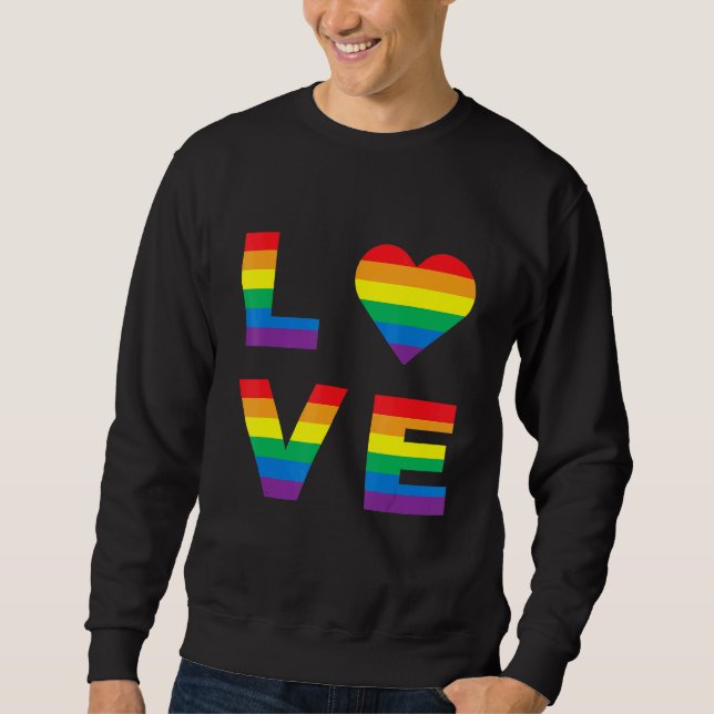 Lgbtq Rainbow Flags Equality Love Les Gay Pride Mo Sweatshirt (Front)