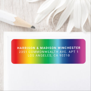 Lgbtq rainbow gradient colours gay pride address return address label