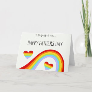 LGBTQ Rainbow & Hearts Happy Father's Day Card