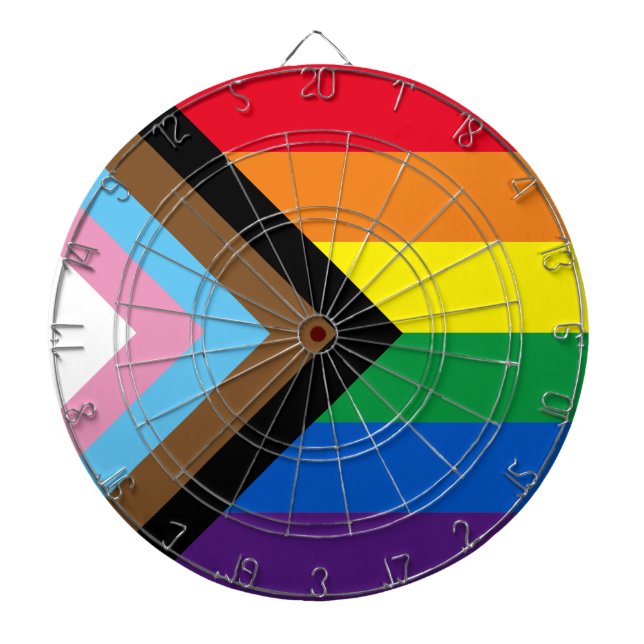 Lgbtq rainbow inclusive diversity gay pride flag  dartboard (Front)