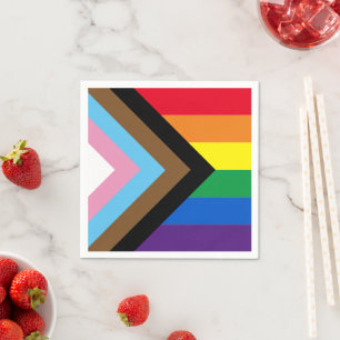 Lgbtq rainbow inclusive diversity gay pride flag napkin