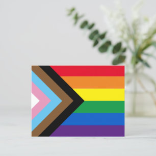 Lgbtq rainbow inclusive diversity gay pride flag postcard