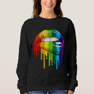 LGBTQ Rainbow Lip Gay Pride 3 Sweatshirt