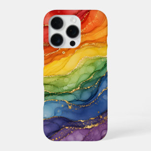LGBTQ Rainbow Marble  iPhone 16 Pro Case
