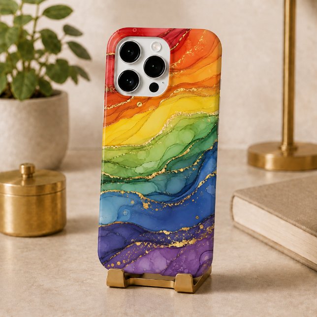 LGBTQ Rainbow Marble  iPhone Case (Creator Uploaded)
