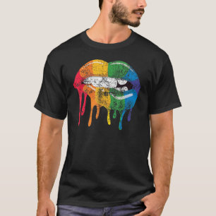 Lgbtq Rainbow Melting Lip Gay Pride T-Shirt