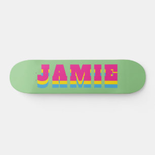 LGBTQ Rainbow Pansexual Pride Flag Custom Name Skateboard