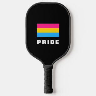 LGBTQ Rainbow Pansexual Pride Flag Custom Text Pickleball Paddle