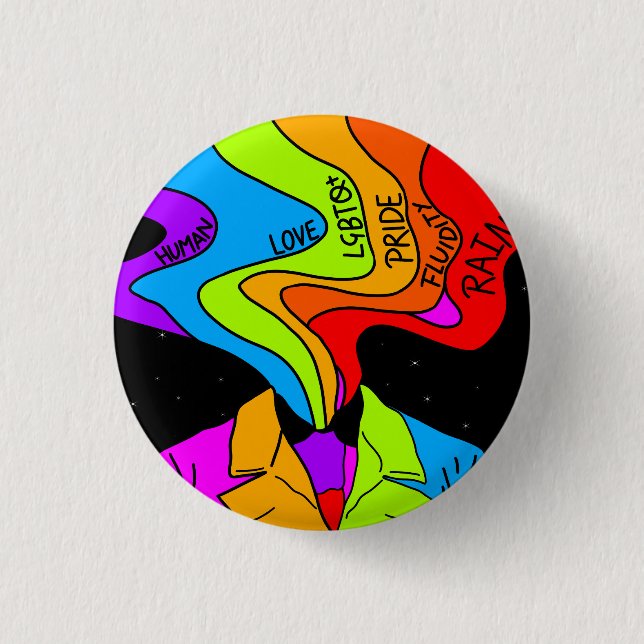 Lgbtq rainbow pride ally gender fluidity love 3 cm round badge (Front)