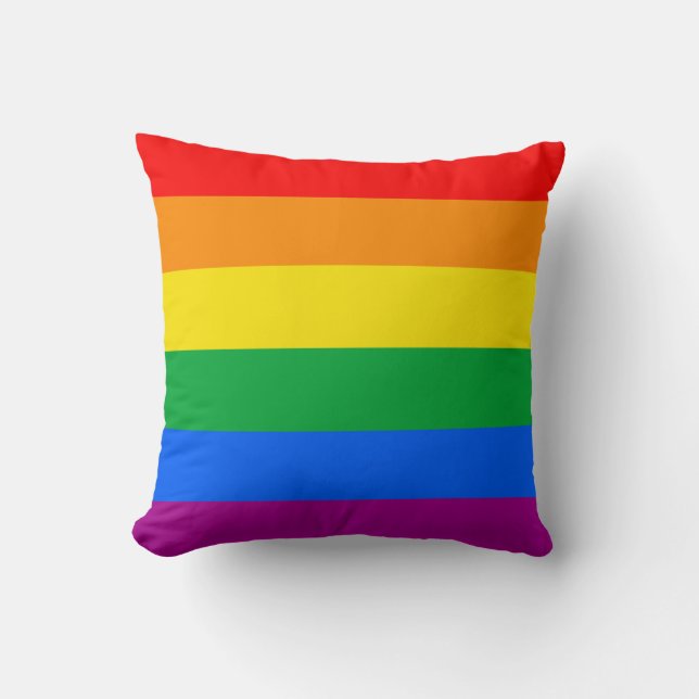 LGBTQ+ Rainbow Pride Flag Cushion (Front)