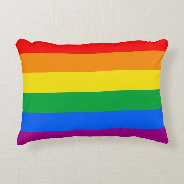 LGBTQ+ Rainbow Pride Flag Decorative Cushion (Front)