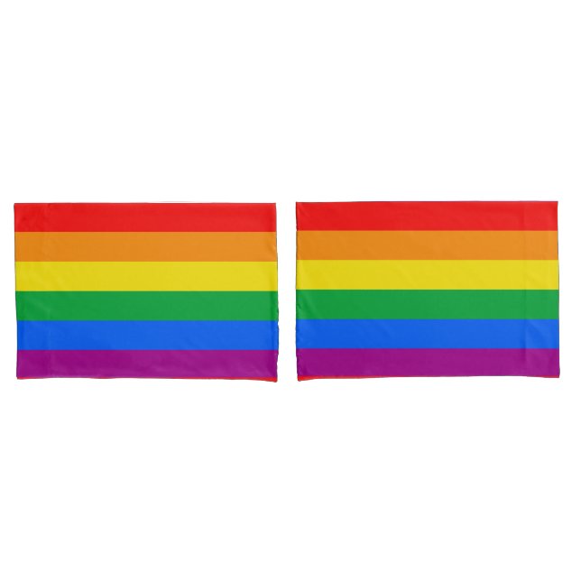 LGBTQ+ Rainbow Pride Flag Pillowcase (Front-Set)