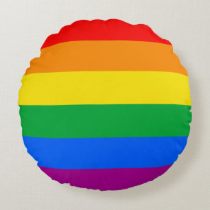 LGBTQ+ Rainbow Pride Flag Round Cushion