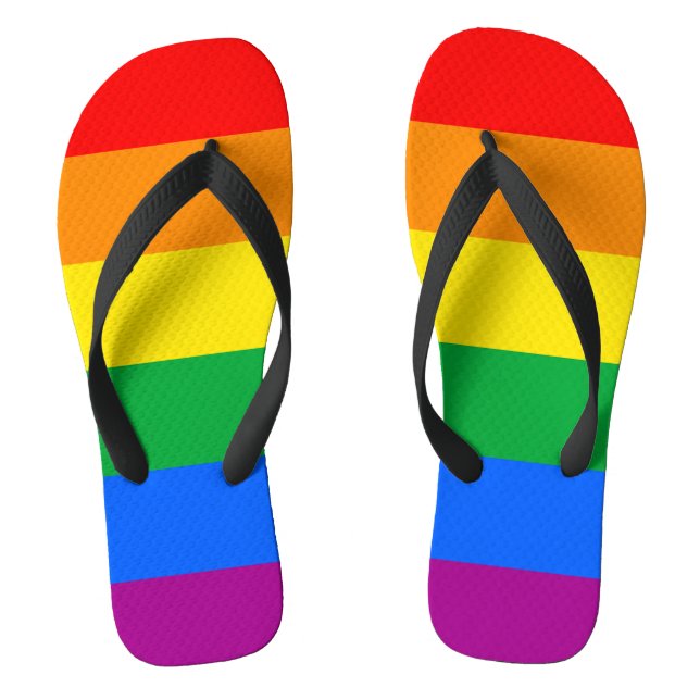 LGBTQ+ Rainbow Pride Flag Thongs (Footbed)