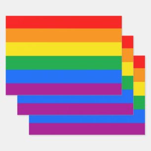 LGBTQ+ Rainbow Pride Flag Wrapping Paper Sheet