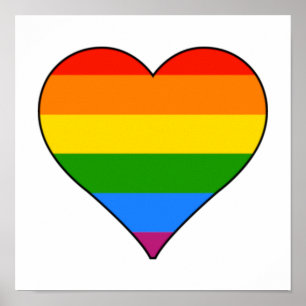 LGBTQ Rainbow Pride Heart Customise  Poster