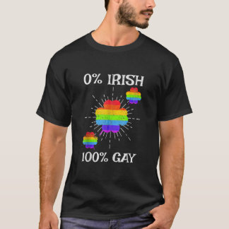 LGBTQ Rainbow Shamrock 0 Irish 100 Gay T-Shirt