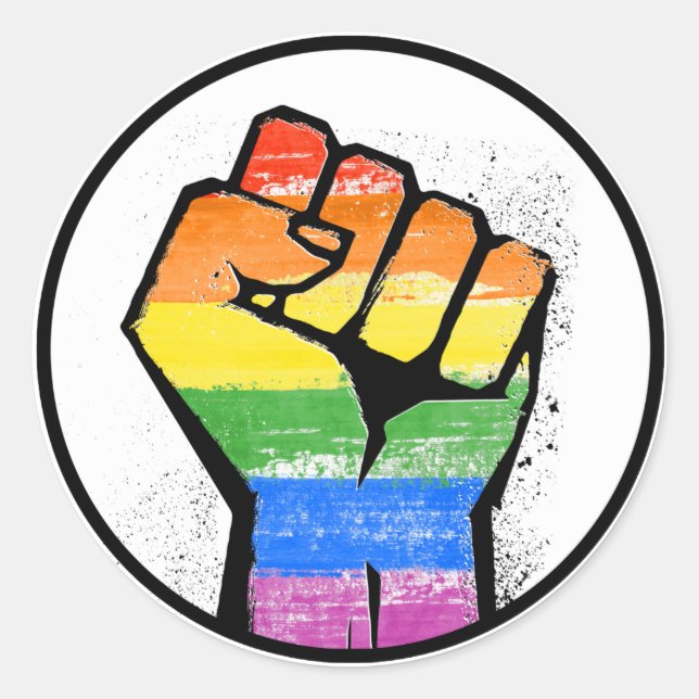 LGBTQ RESISTANCE - -  CLASSIC ROUND STICKER (Front)