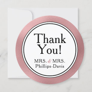 LGBTQ Rose Gold Modern Thank You Note Invitation