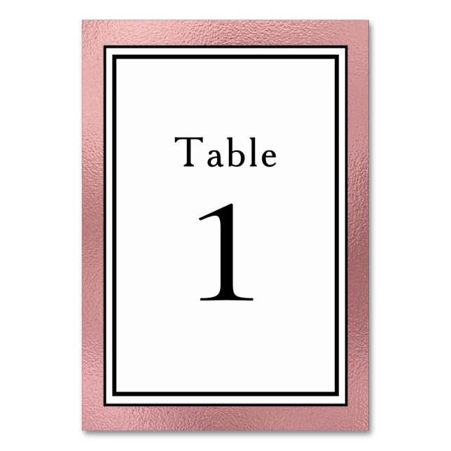LGBTQ Rose Gold Modern Wedding Table Number (Front)