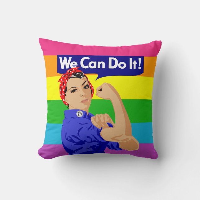 LGBTQ ROSIE THE RIVETER: WE CAN DO IT! CUSHION (Front)