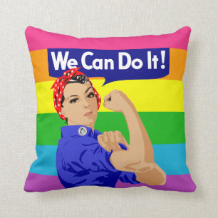 LGBTQ ROSIE THE RIVETER: WE CAN DO IT! CUSHION