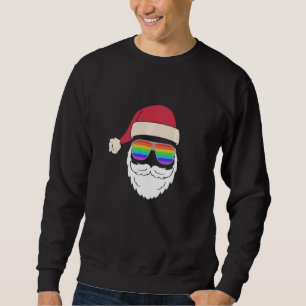 Lgbtq Santa Claus Sunglasses Gay Pride Trans Right Sweatshirt