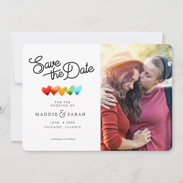 LGBTQ - Save the Date Script with Photo (Front)