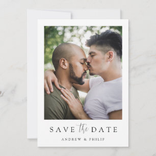 LGBTQ Simple Elegant Modern Photo Save The Date