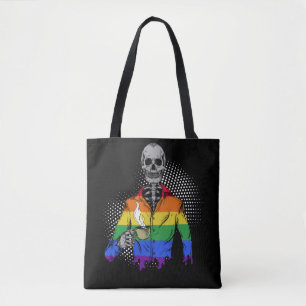 LGBTQ Skeleton drinking Coffee Skull Tote Bag