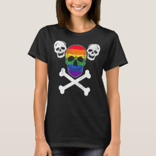 LGBTQ Skull and Cross Bones Halloween T-Shirt