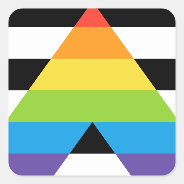 LGBTQ Straight Ally Pride Flag Square Sticker (Front)