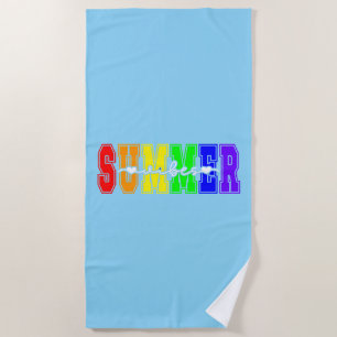 LGBTQ Summer Vibes   Rainbow Pride Beach Towel