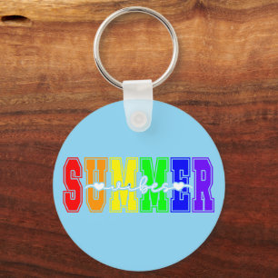 LGBTQ Summer Vibes Rainbow Pride Key Ring