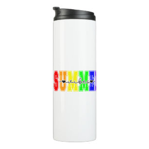 LGBTQ Summer Vibes Rainbow Pride Thermal Tumbler