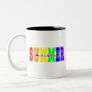 LGBTQ Summer Vibes   Rainbow Pride Two-Tone Coffee Mug