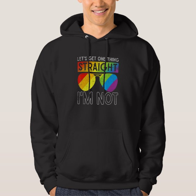 Lgbtq Sunglasses Gay Pride Rainbow Flag Equality L Hoodie (Front)