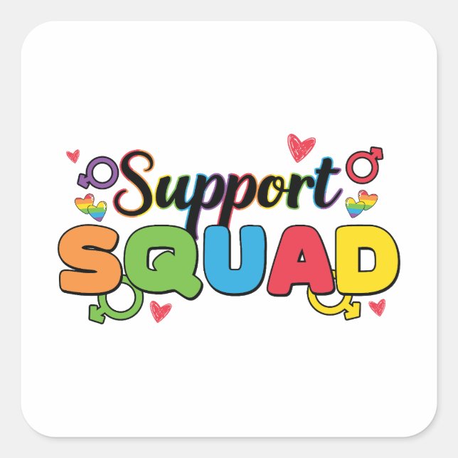 LGBTQ - Support Squad Square Sticker (Front)