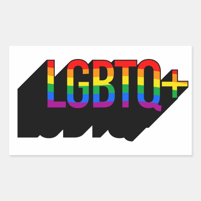 LGBTQ+ T-Shirt Rectangular Sticker (Front)