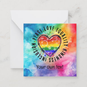 LGBTQ the Pride Note Card: Spread Love  Card