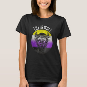LGBTQ Theirwolf Nonbinary Pride Genderfluid Nonbin T-Shirt