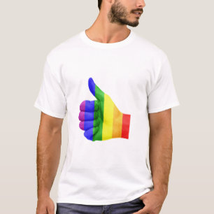 LGBTQ Thumbs Up Rainbow Hand T-Shirt