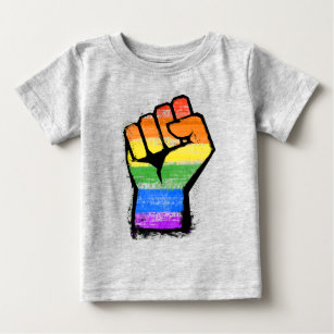 LGBTQ Traditional Rainbow Pride Fist Baby T-Shirt