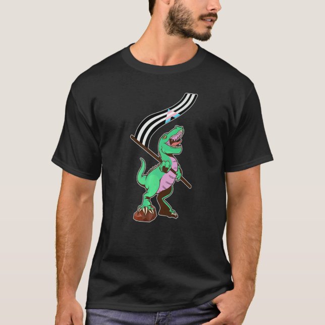 Lgbtq Trans Ally Pride Flag  Lgbtqia+ Dinosaur Tra T-Shirt (Front)