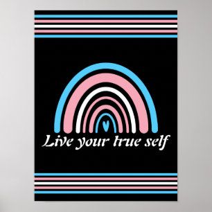 LGBTQ Transgender Flag: Live your true self Poster