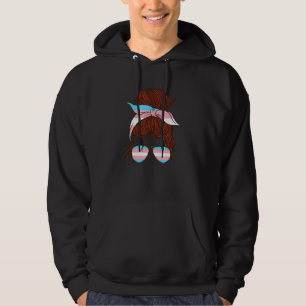 Lgbtq Transgender Messy Hair Girl Transsexual Flag Hoodie