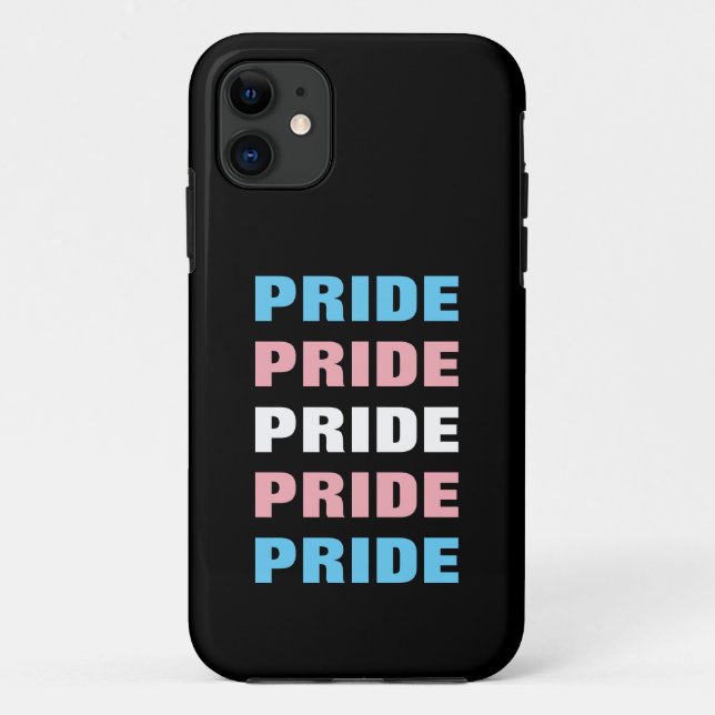 LGBTQ Transgender Pride Customisable Repeated Text Case-Mate iPhone Case (Back)