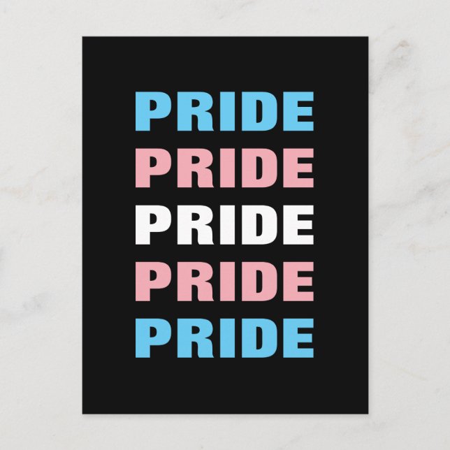 LGBTQ Transgender Pride Customisable Repeated Text Postcard (Front)