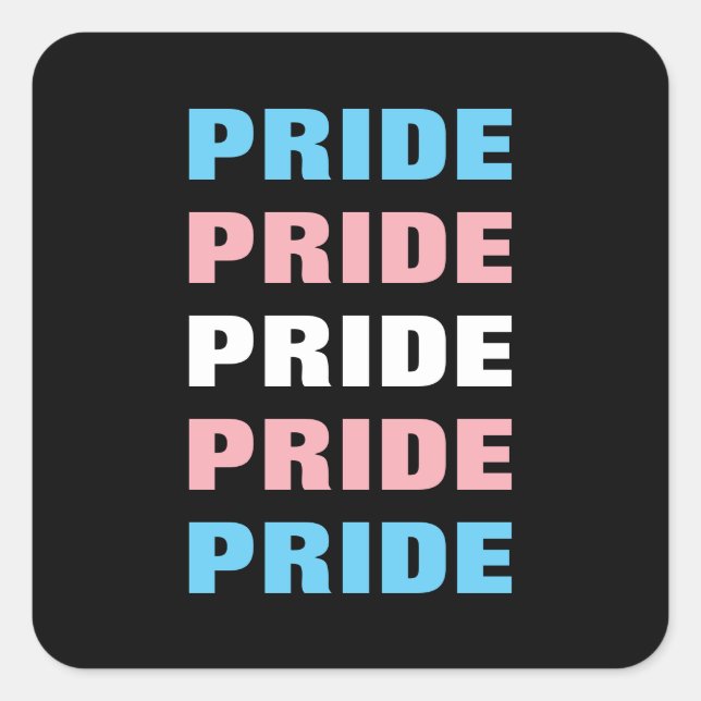 LGBTQ Transgender Pride Customisable Repeated Text Square Sticker (Front)
